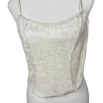 Victoria's Secret Vtg Y2k  White Velvet Tank Top Sz M Coquette Cottagecore Angel Photo 0