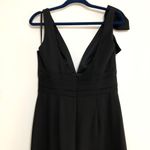 Mac Duggal  Black Bow Shoulder V Neck Gown Dress, size 4 Photo 5