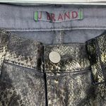 J Brand Sz 29 Wax Coated Snakeskin Python Jeans Jeggings Gray Gold Photo 10