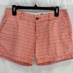 Old Navy Women's Fish Print Shorts Size 6 Novelty Cotton Orange White Tropical Photo 0