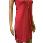 Mama Red Cotton Blend Henley Button Up Sleeveless Tank Mini Dress Womens Medium Size undefined Photo 1