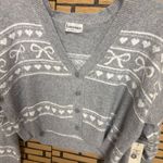 No Boundaries  Gray Bow Print Button Front Cardigan Size XL Photo 2