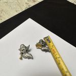 Lot Of 2 Signed Daria Brooch / Pin Pewter Angel Cherubs Musical Instrument Silver Photo 2