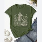 SheIn NWOT Casual Fox Floral Fitted Shirt Photo 0