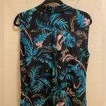 Equipment Tropical Leaf Collared Sleeveless Silk Knee Length Dress Size S Photo 7