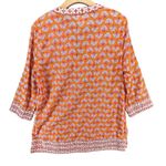 Sigrid Olsen Tunic Shirt Womens S Shell Print 3/4 Sleeve Scarf Set Boho Top NEW Photo 2