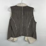 Au Lieu Soft Fuzzy Faux Fur lined Draped Vest Top Outerwear Small / Medium Gray Photo 9