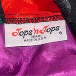 RARE NWT DEADSTOCK Vintage 80s Abstract Picasso Satin Bat Sleeve Loose Top 6 Black Size M Photo 9