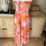 CIN CIN Vagabond Maxi Skirt in Bloom Sheer Colorful Size Medium‎ Orange Photo 2