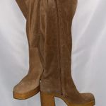 Gianni Bini NWT Brown LEATHER Suede 4” Heeled 1.5”PLATFORM Boots SIDE ZIP WO 10 Photo 12
