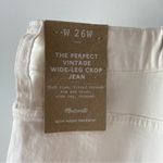 Madewell  The Perfect Vintage Wide Leg Crop‎ Jeans White 26W Photo 5