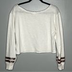 PINK - Victoria's Secret PINK Victoria’s Secret Retro 90s Gold Sequin Striped White Sweatshirt Size S Photo 1