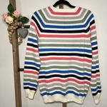 Cotton Traders Crew Striped‎ Cotton Long Sleeve Sweater Size Medium White Photo 2