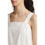 Madewell  Womens White Linen-Cotton Princess Seamed Square Neck Midi Dress Size M Photo 6