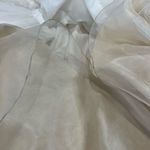 Oleg Cassini Lace and Beaded Trumpet Champagne Wedding Dress Photo 15