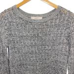 Loft Womens Crew Neck Open Knit Long Sleeve High Low Sweater Gray Size XS Photo 1