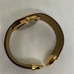 Avon women gold brown tone watch 33mm round case quartz cuff bangle running Photo 6