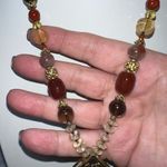 Necklace‎ Vintage Boho Gemstone Carnelian And Gold Tone Toggle Closure Necklace Photo 5