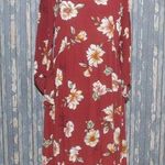 Stevie Hender Floral Dress Size L Midi Half Bell Sleeve Zip Back Boho Sheath Photo 0
