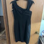 Carmen Marc Valvo  Collection Black Asymmetric Neck Bow Cocktail Party Dress Sz 8 Photo 4