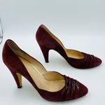 Loeffler Randall Burgundy Sueded Twist Pleat Patent Accent Pump Classic Size 9.5 Photo 1