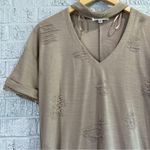 Wonderland by Orange  Women’s Medium Distressed Top Casual Neutral Tan Photo 5