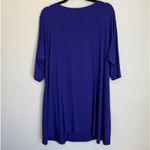 Eileen Fisher NWT  Plus Scoop Neck Elbow Sleeve Tunic Top in Blue Violet 2X Photo 1