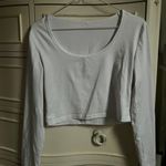 Amazon White Long Sleeve Cropped Tee Photo 0