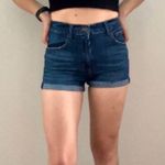 Garage Premium Ultra High Rise Y2K cuffed hem jean shorts siz 5 cotton dark blue Photo 0