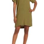 Madewell  Novel Dress Size Small Olive Green Crepe Short Sleeve Mini Dress Preppy Photo 0