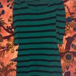 Forever 21 3/4 Sleeve Teal Striped T-Shirt Dress Photo 0