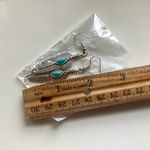 Western Style Feather Dangle Earrings Silver Photo 2