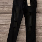 Black Label  High Rise Ankle Skinny‎ Jeans Button Fly Size Large Photo 0