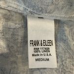 Frank & Eileen  100% Linen Paisley print button up long sleeve blue shirt Med Photo 11