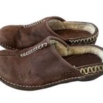 UGG  Kohala brown leather clogs sheepskinn lined size 6 women’s outdoor slippers Photo 0