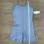 Yogalicious Illusion Ribbed Lotus Short Romper - Size M - Light Blue - NWT Photo 11