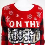 No Boundaries  Christmas Ugly sequins‎ Sweater, On the naughty list, women size L Photo 3