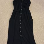 Amazon brand Black Dress with button detail Photo 1