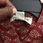 Orvis Long sleeve pattern button up band collar long sleeve Tunic shirt Sz. LRG Photo 6