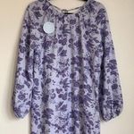 Hill House NWT  Allover Print High Slit Maxi Dress in Purple Floral Photo 3