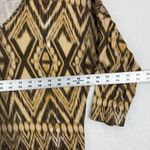 Chico's ‎ Women's Top Size 1 Medium Brown Tan Diamond Geometric Print 3/4 Sleeve Photo 1