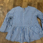 Who What Wear  Blue and White Plaid babydoll top Photo 1