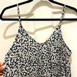 Buenos Ninos Navy Blue with White Flowers Spaghetti Strap Boho Jumpsuit Size M Photo 4