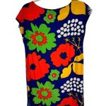 Marimekko for Target Blue Floral Dress Preppy Retro Vacation Beach Womens XS Photo 5
