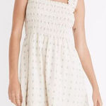 Madewell NEW  Lucie Smocked Tank Mini Dress in‎ Textural Clipdot, XL Photo 0