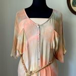 Vintage 1990s tie dye silk dress with braided belt Photo 2