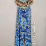 Shahida Parides Strapless Blue Crystal Print Wide Leg Jumpsuit Green Size undefined Photo 6