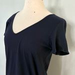 American Eagle Navy Blue Vneck Short Sleeve Shirt Dress Photo 2