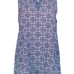 Joie  Blue & White Diamond Print Silk Tank Top Size XS Photo 6