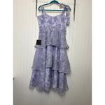 Lulus NWT  Glamorous Sweetie Lavender Burnout Tie-Strap Bustier Midi Dress Size L Photo 3